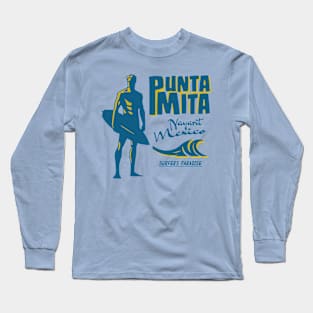 Punta Mita Surfer silhouette Vintage Long Sleeve T-Shirt